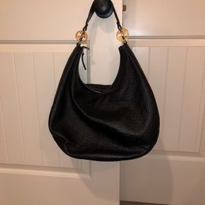 Black Guccissima leather Gucci hobo handbag purse